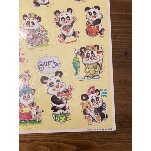 Vintage Mark 1 Panda Bear Sticker Sheet 1983 - Picture 5 of 6